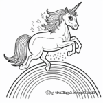 Action-Packed Unicorn Leaping the Rainbow Coloring Pages 1
