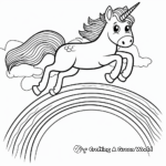 Action-Packed Unicorn Leaping the Rainbow Coloring Pages 3