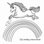 Action-Packed Unicorn Leaping the Rainbow Coloring Pages 4
