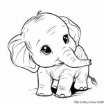 Adorable Baby Elephant Coloring Pages 1