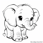 Adorable Baby Elephant Coloring Pages 2