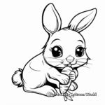 Adorable Bunny with Carrot Coloring Pages 2