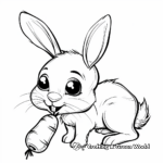 Adorable Bunny with Carrot Coloring Pages 4