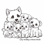 Adorable Puppy Family Coloring Pages 1