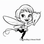 Adorable Tinkerbell with Baby Tooth Fairy Coloring Pages 1