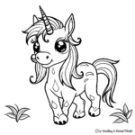 Adorable Unicorn Printable Coloring Pages 1