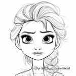 Adorable Young Queen Elsa Frozen Coloring Pages 2