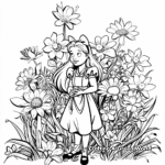 Alice’s Adventures With Talking Flowers Coloring Pages 1