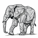 Artistic Abstract Elephant Coloring Pages 3