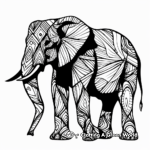 Artistic Abstract Elephant Coloring Pages 4