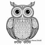 Artistic Patterns with Owls Coloring Pages for Adults 1