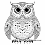 Artistic Patterns with Owls Coloring Pages for Adults 2