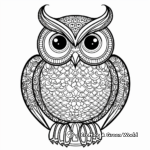 Artistic Patterns with Owls Coloring Pages for Adults 3