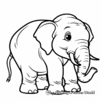 Asian Elephant Coloring Pages 1
