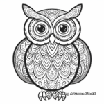 Bohemian Owl Coloring Pages for Adults 3