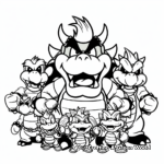 Bowser and The Koopalings Family Coloring Pages 1