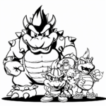 Bowser and The Koopalings Family Coloring Pages 2