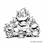 Bowser and The Koopalings Family Coloring Pages 3