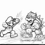 Bowser Vs Luigi Epic Battle Coloring Pages 1