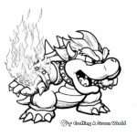 Bowser's Fire Breathing Action Coloring Pages 1