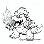 Bowser's Fire Breathing Action Coloring Pages 3