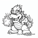 Bowser's Fire Breathing Action Coloring Pages 4