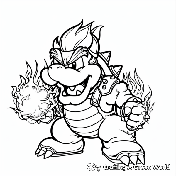 Bowser Coloring Pages - Free &amp; Printable!