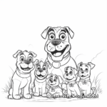 Boxer Family Playtime Coloring Pages 1