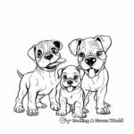 Boxer Family Playtime Coloring Pages 2