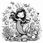 Bright Harmony Siren Mermaid and Sea Animals Coloring Pages 1