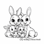Bunny Family with Carrots Coloring Pages: Male, Female, and Bunnies 4