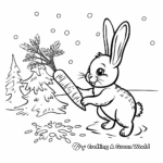 Bunny with Carrot in Snowy Scene Coloring Pages 4
