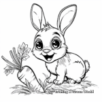 Bunny with Carrot in the Garden Coloring Pages 1