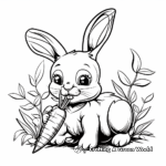 Bunny with Carrot in the Garden Coloring Pages 3