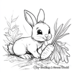 Bunny with Carrot in the Garden Coloring Pages 4