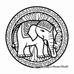 Calming Elephant Mandala Coloring Pages 1