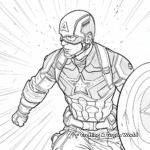 Captain America In Battle Mode Coloring Pages 1