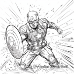 Captain America In Battle Mode Coloring Pages 2