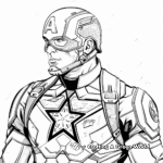 Captain America In Battle Mode Coloring Pages 4