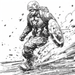 Captain America's WWII Scenes Coloring Pages 1