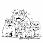 Cartoon Styled Bulldog Family Coloring Pages 2
