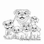 Cartoon Styled Bulldog Family Coloring Pages 4
