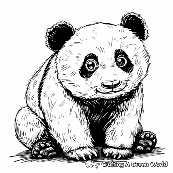 Charming Baby Panda Coloring Pages 1