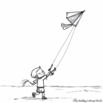 Cheerful Kite Flying Scene Coloring Pages 4