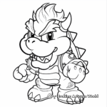 Child-Friendly Bowser Junior Coloring Pages 3
