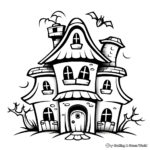 Chilling Haunted House Coloring Pages 3