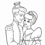 Cinderella and Prince Charming Coloring Pages 1