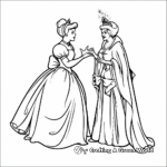 Cinderella with her Fairy Godmother Coloring Pages 2
