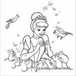 Cinderella's Mice and Birds Friends Coloring Pages 3