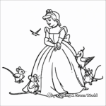 Cinderella's Mice and Birds Friends Coloring Pages 4